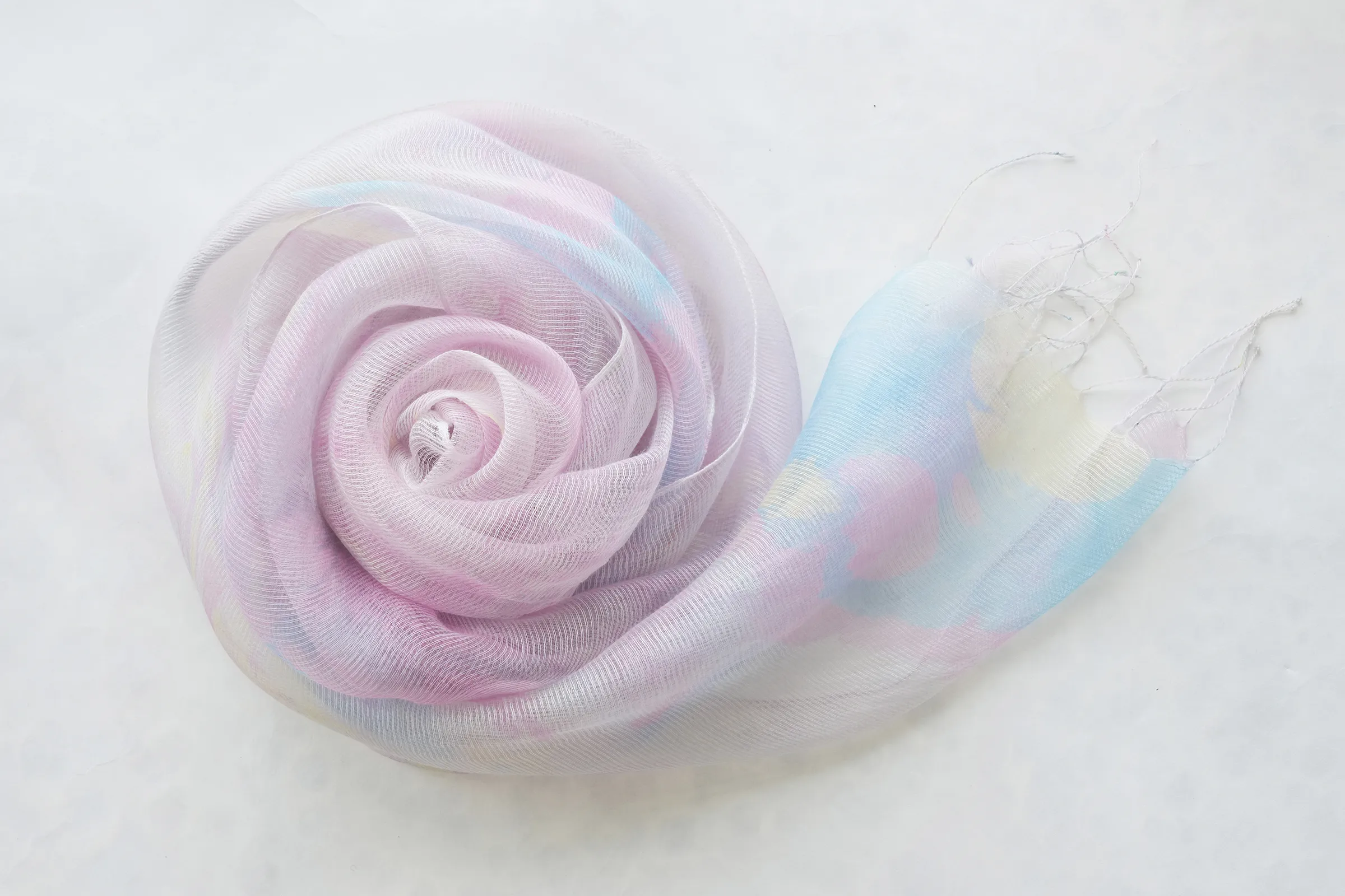 マーブル染のスカーフ